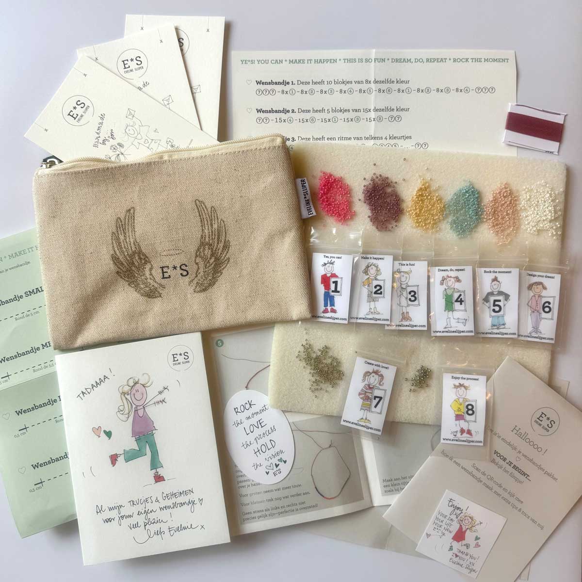 Startpakket Single - 8 kralenkleurtjes (6 wensbandjes)