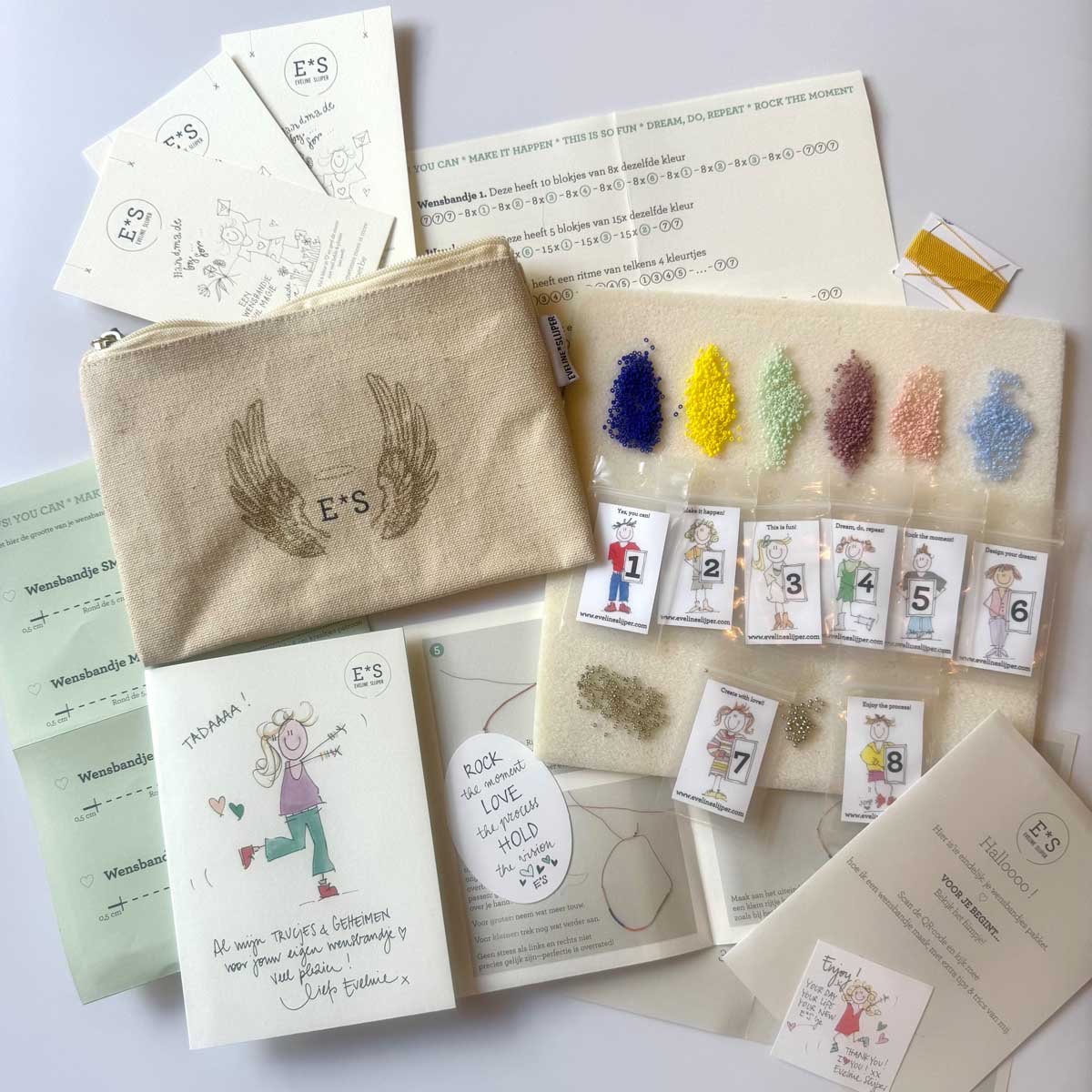 Startpakket Single - 8 kralenkleurtjes (6 wensbandjes)