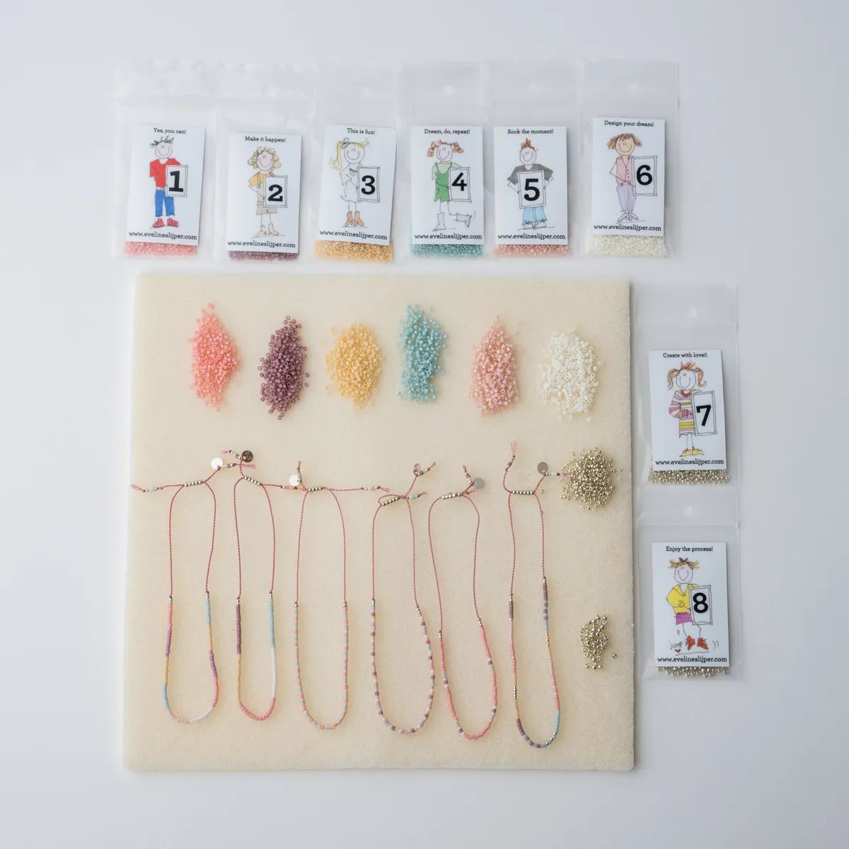 Startpakket Duo - 16 kralenkleurtjes (12 wensbandjes)