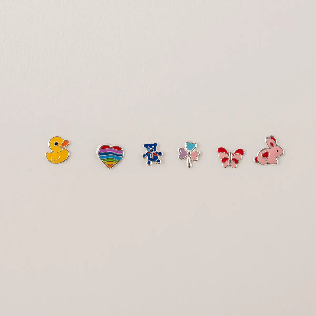 Stekertjes in zilver: eendje hartje, beertje,...