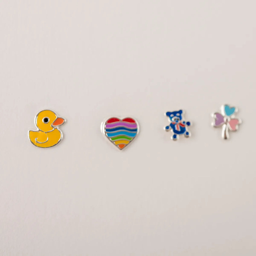 Stekertjes in zilver: eendje hartje, beertje,...