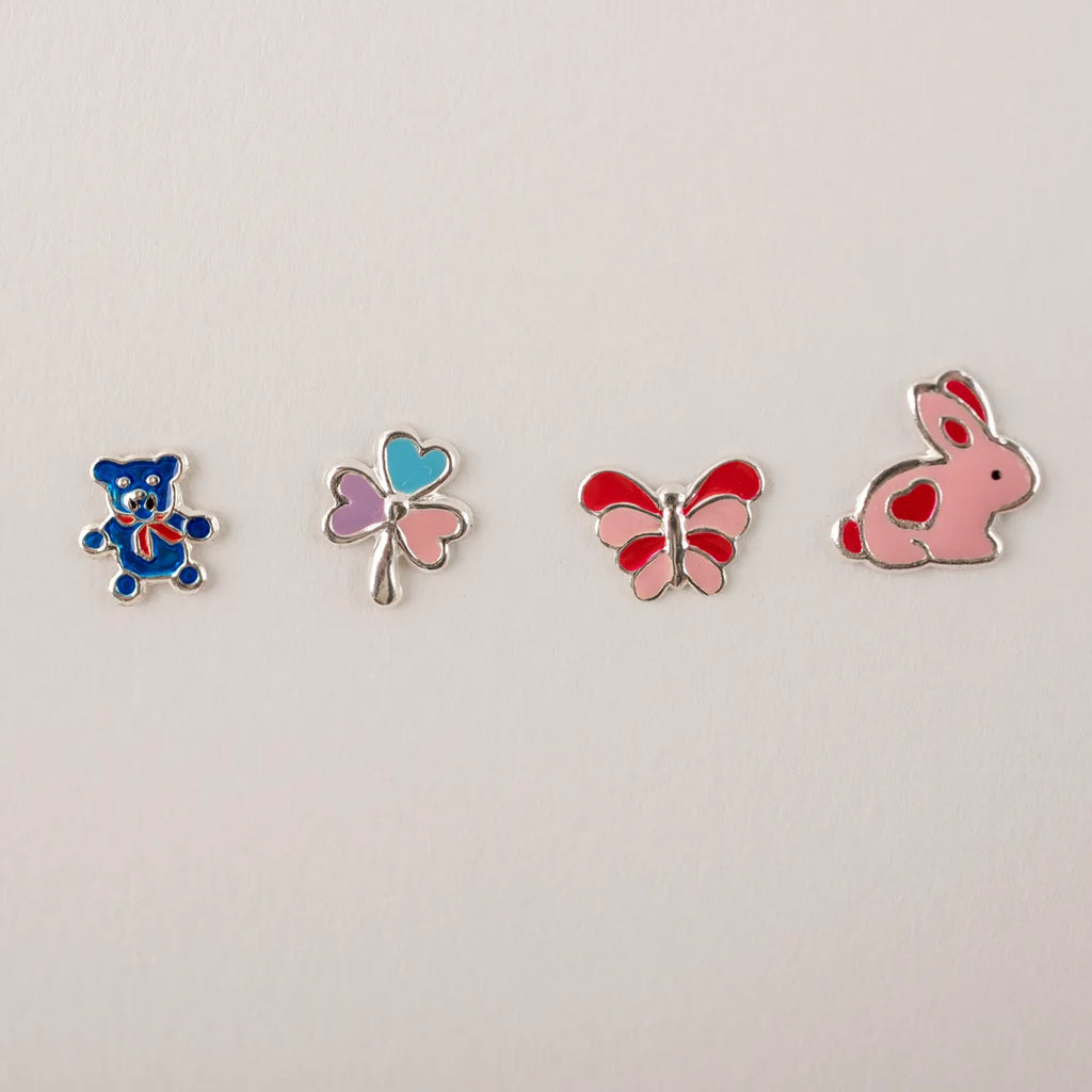 Stekertjes in zilver: eendje hartje, beertje,...