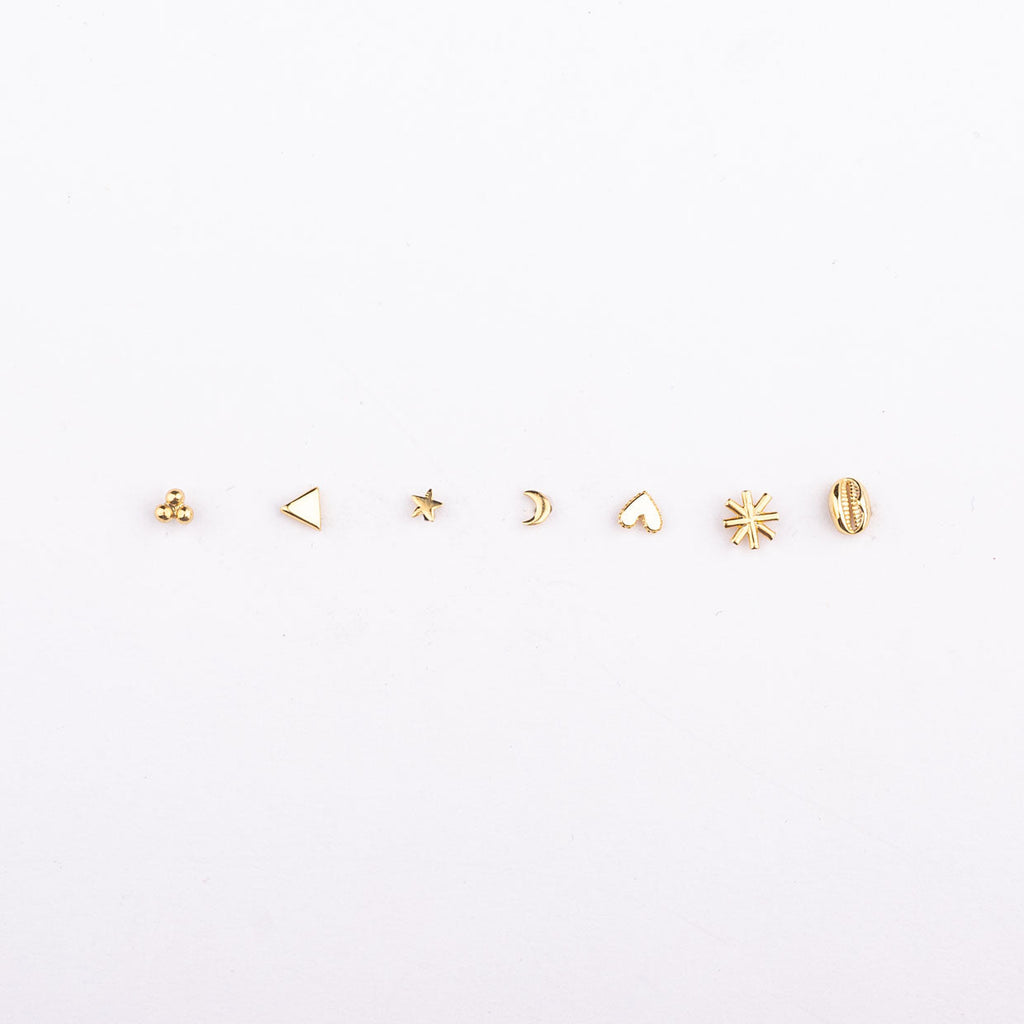 Verguld zilveren stekertjes met figuurtjes